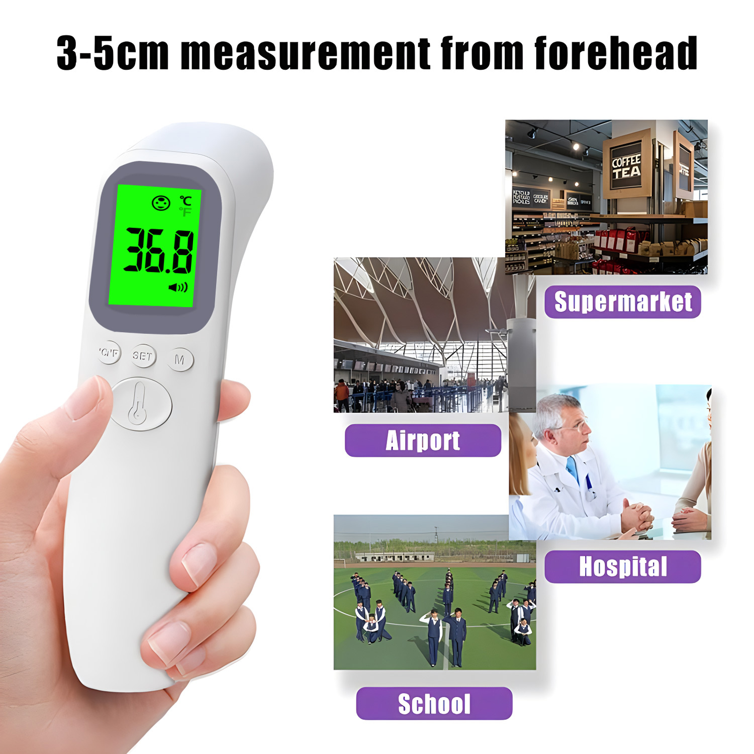 Digital Thermometer Infrared - ALIWUZN Infrared Electronic Forehead Temperature Gun