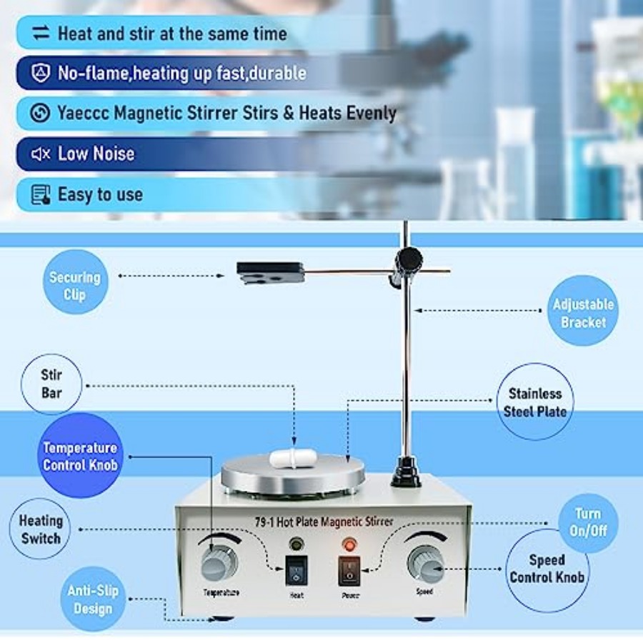 YaeCCC 1000ml Magnetic Stirrer - Magnetic Stirrer Hotplate review and price